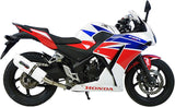 Exhaust Tip With Noise Certification Albus Ceramic White Aluminium - Gpr Compatible With Honda Cbr 300 R (2014-2016)