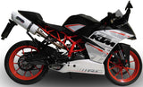 Exhaust Tip With Noise Certification Albus Ceramic White Aluminium - Gpr Compatible With Ktm Rc 390 (2015-2016)