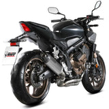 Complete Catalytic Exhaust System With Sound Certification Ak-1 Steel Black Carbon Fiber End Cap - Mivv Compatible With Honda Cb 650 R (2024-2026)