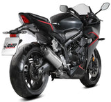 Complete Catalytic Exhaust System With Sound Certification Ak-1 Steel Black Carbon Fiber End Cap - Mivv Compatible With Honda Cbr 650 R (2024-2026)