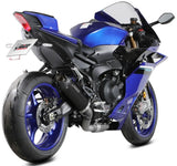 Complete Catalytic Exhaust System With Sound Certification Ak-1 Steel Black Carbon Fiber End Cap - Mivv Compatible With Yamaha R9 (2025-2026)