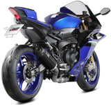 Complete Non-Catalytic Exhaust System With Sound Certification Ak-1 Steel Black Carbon Fiber End Cap - Mivv Compatible With Yamaha Fz-09 (2025-2026)