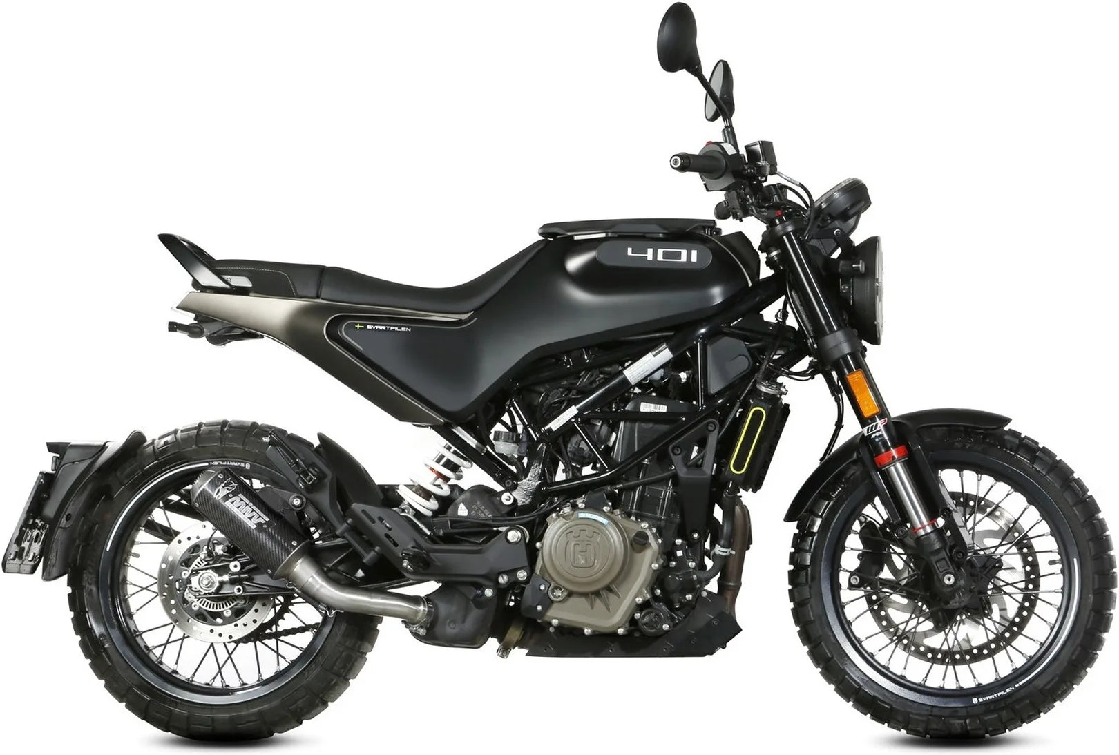 Uncatalysed Exhaust System Without Sound Certification Mk3 Carbon - Mivv Compatible With Husqvarna Svartpilen 401 (2021-2023)