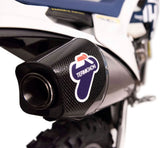 Exhaust Tip Without Sound Certification Oval Titanium Carbon Cap - Termignoni Compatible With Husqvarna Fe 350 (2018-2019)