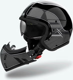 Urban Motorcycle Helmet Airoh J 110 - J1R99 Composite Carbon Dark Grey Gloss Raster Size M