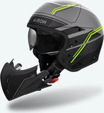 Urban Motorcycle Helmet Airoh J 110 - J1S31 Composite Carbon Matte Yellow Slim Size S