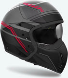 Urban Motorcycle Helmet Airoh J 110 - J1S55 Composite Carbon Matte Red Slim Size S