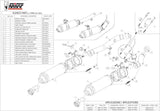 Dual Exhaust System With Sound Certification Gp Steel Black - Mivv Compatible With Kawasaki Z 1000 (2007-2009)