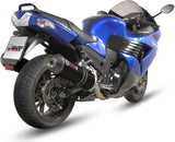 Exhaust Tip With Noise Certification Oval Steel Black Carbon - Mivv Compatible With Kawasaki Zzr 1400 (2006-2007)