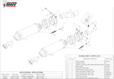 Dual Exhaust System With Sound Certification Gp Steel Black - Mivv Compatible With Kawasaki Z 1000 (2010-2013)