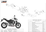 Exhaust Tip With Noise Certification Gp Steel Black - Mivv Compatible With Kawasaki Z 800 E (2013-2016)