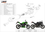 Exhaust Tip With Noise Certification Gp Carbon - Mivv Compatible With Kawasaki Ninja 300 (2013-2016)