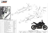 Dual Exhaust System With Sound Certification Suono Steel Black Carbon - Mivv Compatible With Kawasaki Z 1000 (2014-2020)