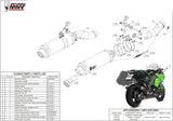 Dual Exhaust System With Sound Certification Gp Carbon - Mivv Compatible With Kawasaki Z 1000 Sx (2014-2019)