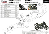 Complete Non-Catalytic Exhaust System With Sound Certification Oval Carbon Carbon - Mivv Compatible With Kawasaki Z 650 (2017-2023)