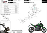 Complete Non-Catalytic Exhaust System With Sound Certification Double Gun Steel Black - Mivv Compatible With Kawasaki Z 900 (2017-2024)
