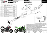 Exhaust Tip With Noise Certification Gppro Steel Black - Mivv Compatible With Kawasaki Z 400 (2019-2023)