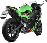Complete Exhaust System Without Catalytic Converter And Without Sound Certification Delta Race Steel Black Carbon - Mivv Compatible With Kawasaki Ninja 650 (2024)