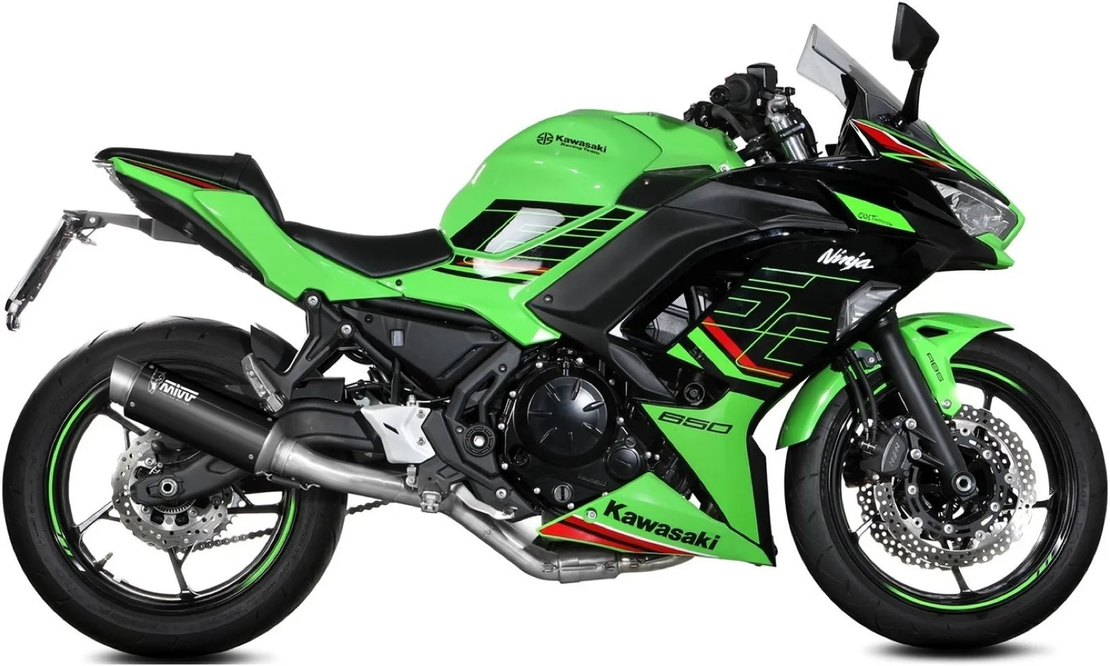 Complete Exhaust System Without Catalytic Converter And Without Sound Certification Gppro Steel Black - Mivv Compatible With Kawasaki Ninja 650 (2024)