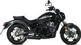 Complete Exhaust System Without Catalytic Converter And Without Sound Certification Hr-1 Steel Black - Mivv Compatible With Kawasaki Vulcan S (2017-2023)