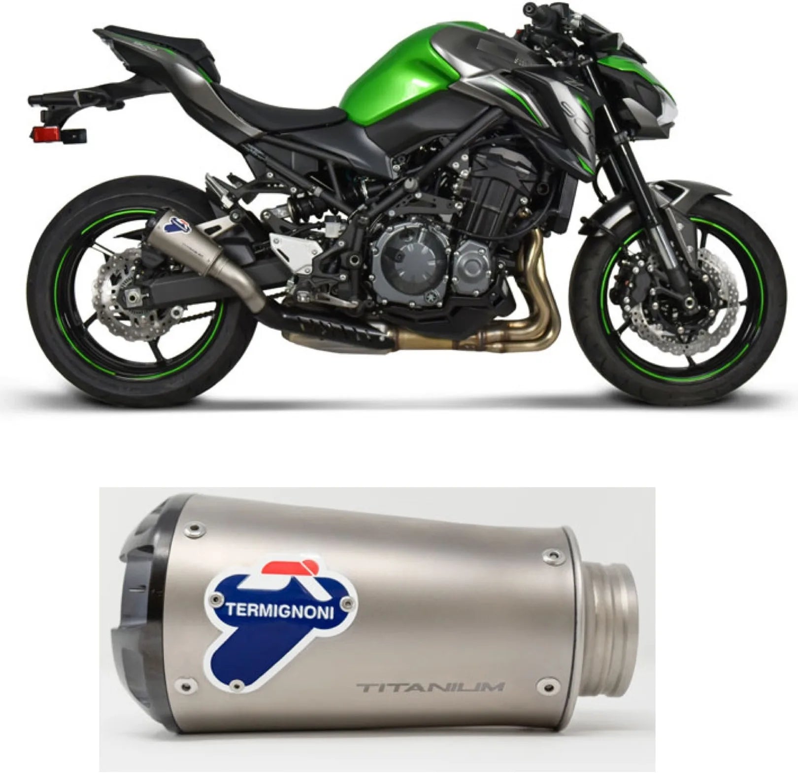 Exhaust Tip Without Sound Certification Gp2R-Rht Titanium Aluminium Cap - Termignoni Compatible With Kawasaki Z 900 (2017-2020)