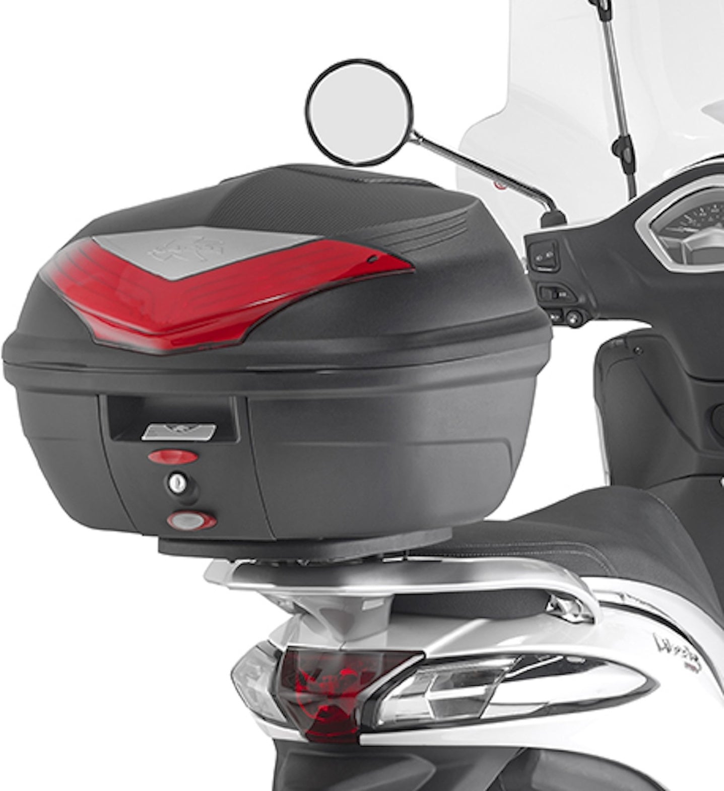 Top Case K30Nt 30 Lt + Rear-Rack Monolock - Kappa Moto Compatible With Piaggio Liberty 50 - 125 (2002-2008)