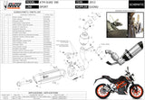 Complete Non-Catalytic Exhaust System With Sound Certification Suono Steel Black Carbon - Mivv Compatible With Ktm 390 Duke (2013-2016)