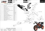 Complete Catalytic Exhaust System With Sound Certification Gp Steel Black - Mivv Compatible With Ktm Rc 125 (2014-2016)