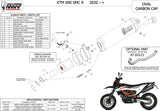 Catalytic Exhaust Tip With Sound Certification Oval Titanium Carbon - Mivv Compatible With Ktm 690 Smc R (2020-2024)