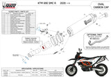 Catalytic Exhaust Tip With Sound Certification Oval Steel Black Carbon - Mivv Compatible With Ktm 690 Smc R (2020-2024)