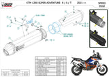 Exhaust Tip With Noise Certification Speed Edge Steel Black Carbon - Mivv Compatible With Ktm 1290 Super Adventure - R - S - T (2021-2024)