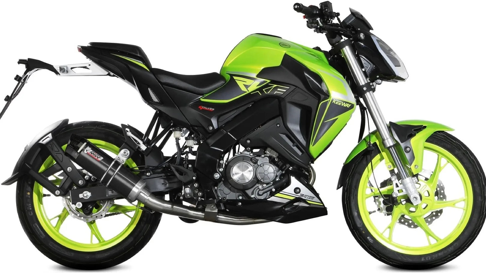 Complete Catalytic Exhaust System With Sound Certification Gp Steel Black Carbon - Mivv Compatible With Keeway Rkf 125 (2021-2024)