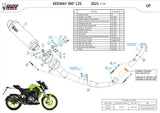 Complete Non-Catalytic Exhaust System With Sound Certification Gp Steel Black - Mivv Compatible With Keeway Rkf 125 (2021-2024)