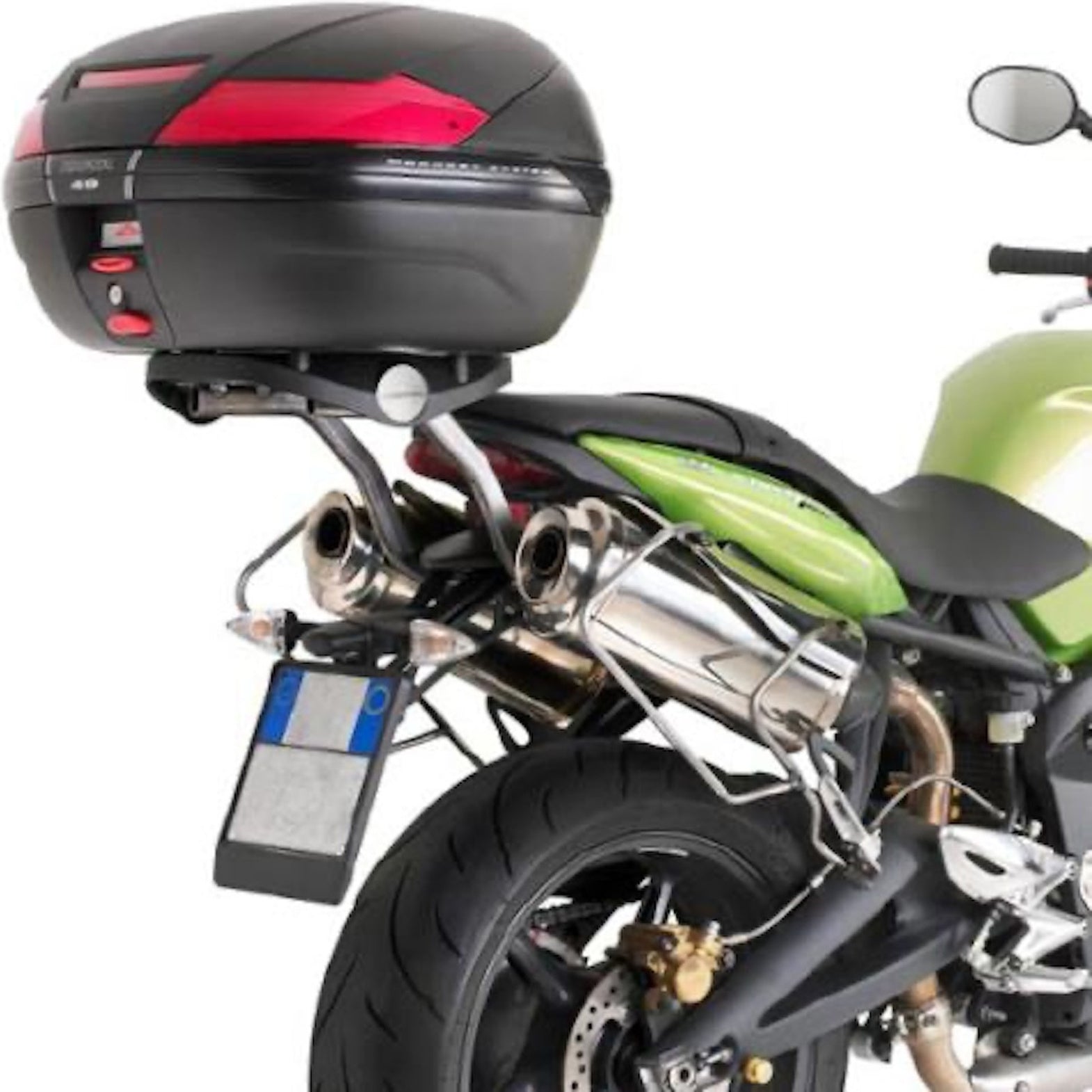 Top Case K29Nt 29 Lt + Rear-Rack Monolock - Kappa Moto Compatible With Triumph Street Triple 675 (2007-2012)