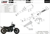 Dual Exhaust System Without Catalytic Converters And Without Sound Certification Ghibli Steel Black - Mivv Compatible With Moto Guzzi V9 Roamer (2016-2020)