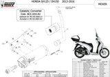 Complete Non-Catalytic Exhaust System With Sound Certification Mover Steel Black - Mivv Compatible With Honda Sh 150 (2013-2016)