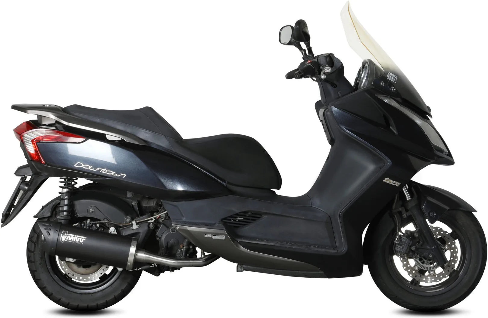 Complete Catalytic Exhaust System With Sound Certification Mover Steel Black - Mivv Compatible With Kymco Downtown 125 (2009-2016)