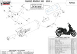 Catalytic Exhaust Tip With Sound Certification Mover Steel Black - Mivv Compatible With Piaggio Beverly 300 (2010-2020)