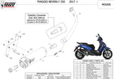 Complete Catalytic Exhaust System With Sound Certification Mover Steel Black - Mivv Compatible With Piaggio Beverly 350 (2017-2020)