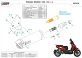 Catalytic Exhaust Tip With Sound Certification Mover Steel Black - Mivv Compatible With Piaggio Beverly 400 (2021-2024)