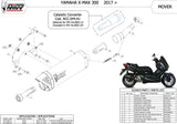 Uncatalysed Exhaust System Without Sound Certification Mover Steel Black - Mivv Compatible With Yamaha X-Max 300 (2017-2020)
