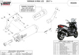 Non-Catalytic Exhaust Tip With Sound Certification Mover Steel Black - Mivv Compatible With Yamaha X-Max 125 (2017-2020)