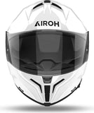 Full-Face Motorcycle Helmet Airoh Matryx - Mx14 Composite Carbon Gloss White Color Size Xl