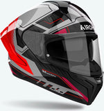 Full-Face Motorcycle Helmet Airoh Matryx - Mxrk55 Composite Carbon Gloss Red Rocket Size S