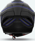 Full-Face Motorcycle Helmet Airoh Matryx - Mxse18 Composite Carbon Matte Blue Sentinel Size M