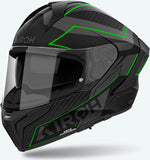 Full-Face Motorcycle Helmet Airoh Matryx - Mxse33 Composite Carbon Matte Green Sentinel Size Xl
