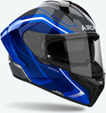 Full-Face Motorcycle Helmet Airoh Matryx - Mxw18 Composite Carbon Gloss Blue Wide Size Xl
