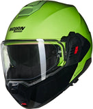 Flip-Up Travelling Motorcycle Helmet Nolan N120-1 Green Impulso / Black Mivedi 329 Size Xl