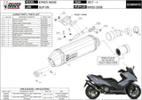 Catalytic Exhaust Tip With Sound Certification Speed Edge Steel Black Carbon - Mivv Compatible With Kymco Ak 550 (2017-2020)