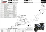Complete Non-Catalytic Exhaust System With Sound Certification Speed Edge Steel Black Carbon - Mivv Compatible With Kymco Ak 550 (2017-2020)